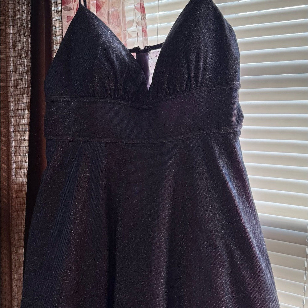 Camille La Vie Purple Glitter Formal Dress